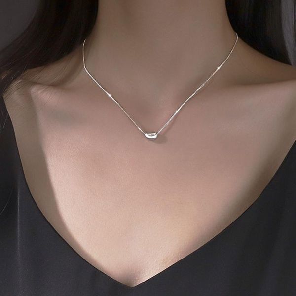 

chokers pea necklace for womens alloy simple pendant personality snake clavicle chain rose golden 2021 fashion acacia beans jewelry gift, Golden;silver