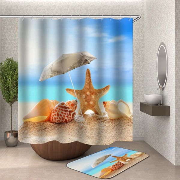 

starfish beach shower curtain crochet rideau chinese curtains waterproof