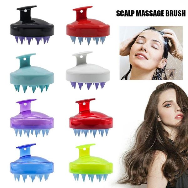 

hair brushes clearance sale silicone shampoo brush scalp massage handheld comb spa shower clean cleaning massager, Silver