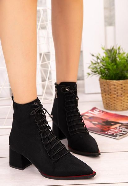 

sultan mexer suede leather point toe ankle boot black mid block heel comfort quality casual classic booties shoes for women 2021 boots