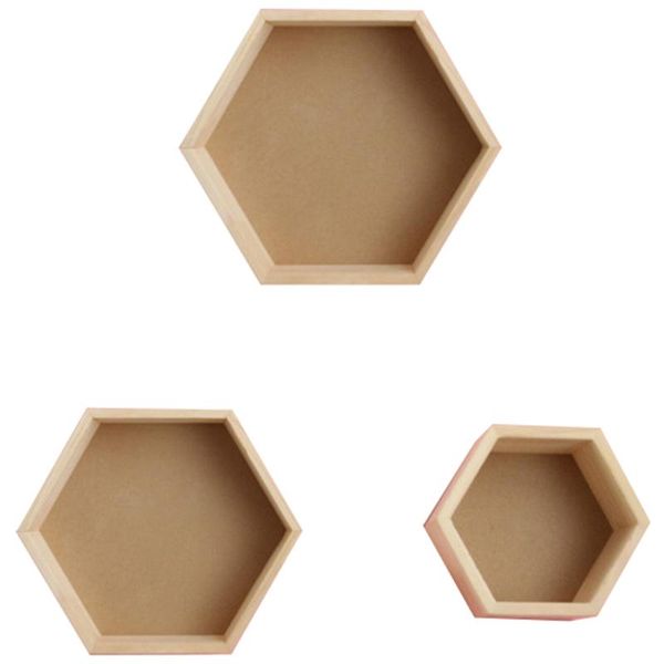 

3pcs/set nordic style kids room decoration shelf honeycomb hexagon shelves for baby child bedroom decoration-wood bathroom