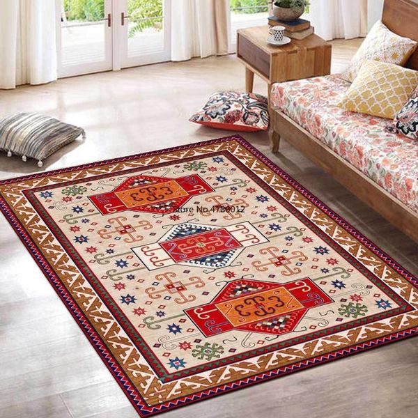 

200x300cm fashion retro american geometric ethnic style red living room bedroom bedside carpet floor mat customization carpets