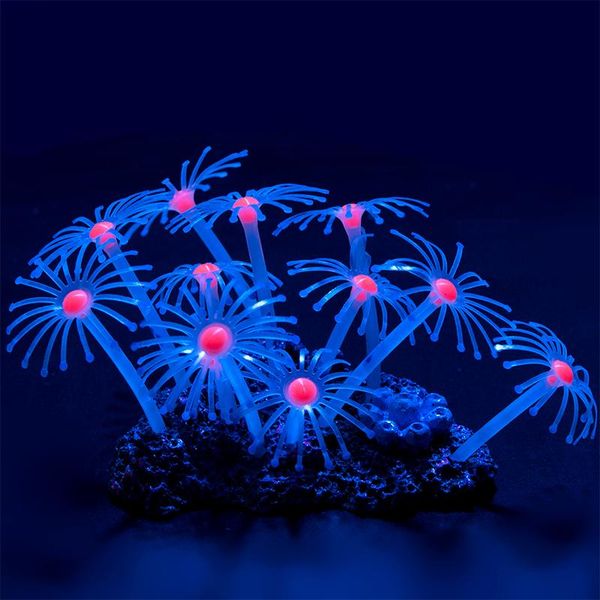 

silicone leaves aquarium ornaments feathers simulation coral with fluorescent landscaping decoration ornament accessories decorations