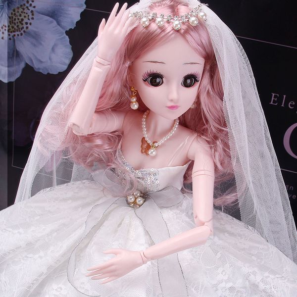 

Fashion Girl Joints Doll Simulation 3D Doll Cuddle Gift Soft Body For Girl Toy 60cm Articulated Doll Set Baby Girl Joints Toy