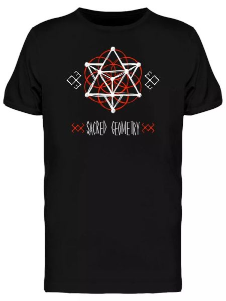 

abstract sacred geometry style tee men's -image by shutterstock, White;black