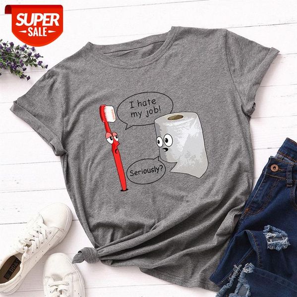 

women's loose round neck short-sleeved cotton t-shirt 303 #5o5b, White