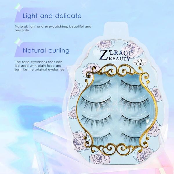 

false eyelashes natural 3d lightweight short for lashes handmade with 4