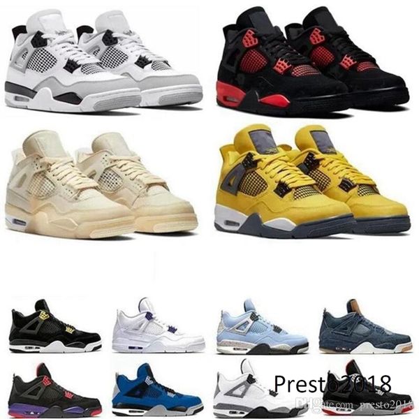 

wholesale jumpman university blue boots 4s mens basketball shoes white oreo metallic purple black cat bred shimmer cactus jack men sneakers