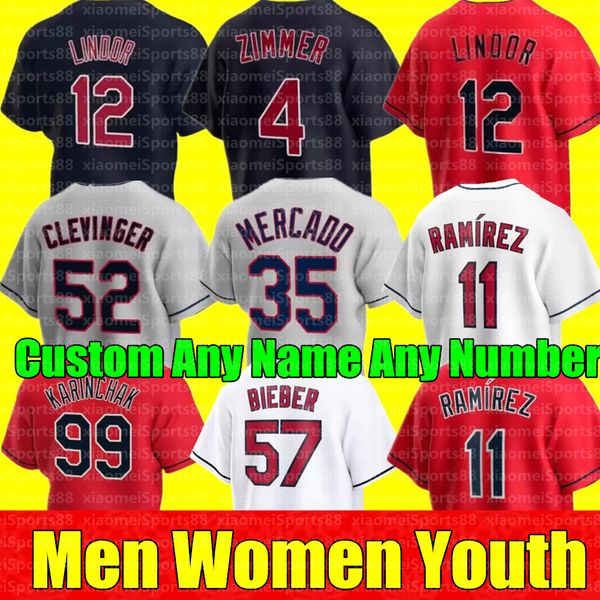 

new men women youth kids jerseys francisco lindor jose ramirez roberto perez shane bieber franmil cleveland reyes oscar indians mercado clev, Blue;black