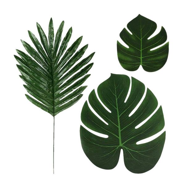 

decorative flowers & wreaths artificial palm leaves tropical plants table decoration hawaiian decorations theme birthday party leaf 36pcs g