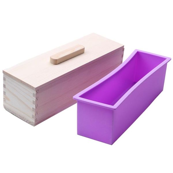 

rectangular wooden soap mold with silicone liner cover loaf tool diy candle 1200g making craft tools