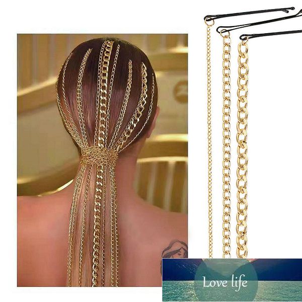 Moda semplice catena per capelli clip per gioielli accessori per capelli color oro per le donne fascia per capelli da sposa prezzo di fabbrica design esperto Qualità ultimo stile originale