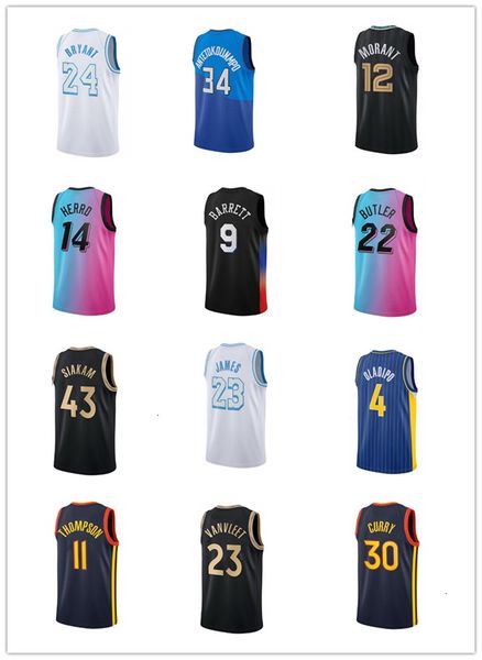 Basketbol formaları 24 bryant 30 curry best sports 9 barrett yerel çevrimiçi mağaza 12 morant 8 LAVINE 11thompson 23 vanvleet 14 herro 7 lowry 43 siakam 22 butler men best