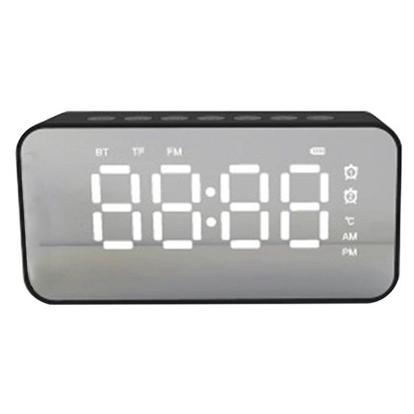

portable speakers multifunctional mirror alarm clock, bluetooth speaker, fm radio, desk, led, wireless music player, subwoofer