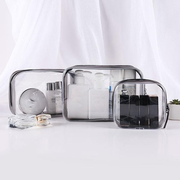 

storage bags transparent cosmetic bag for women portable travel makeup organizer waterproof zip clear toiletry