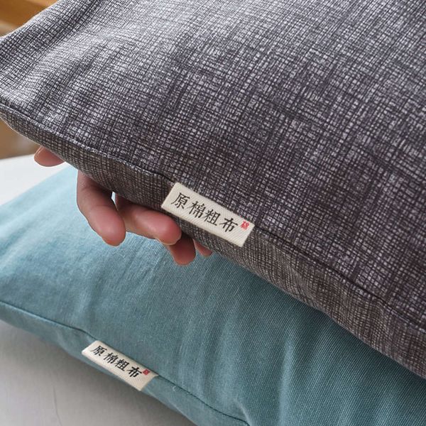 

a pair of full cotton old coarse cloth pillow case, thickened linen pure , simple single
