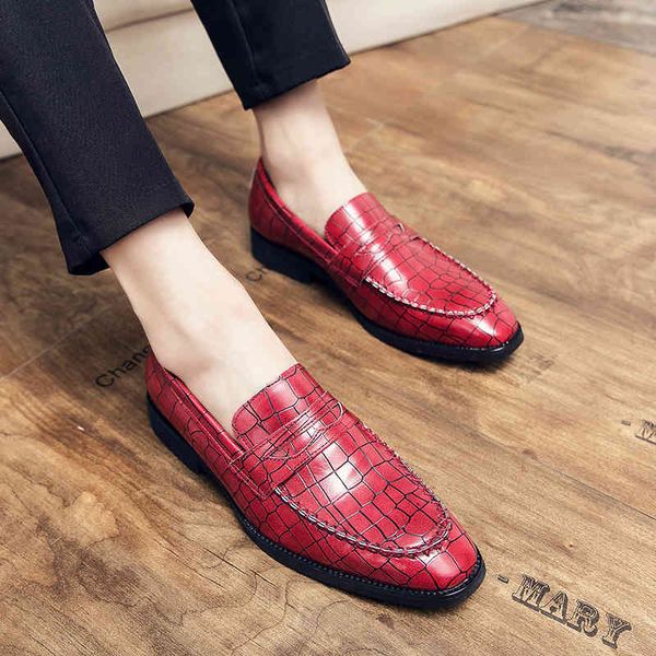 

dress shoes novo masculino artesanal de alta qualida vermelho clÃ¡ssico slizamento sapatos moda casual all-match couro para homem avv4, Black