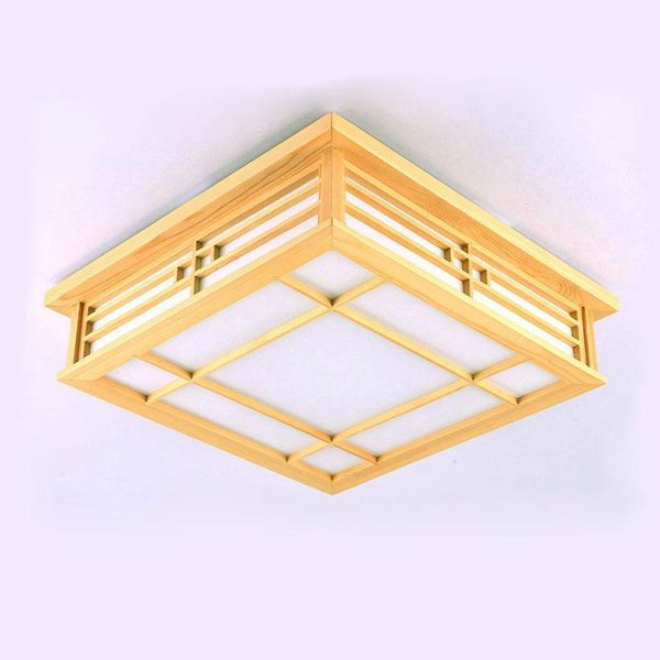 

ceiling lights led wood square tatami light fixture japanese korean style lamp for foyer balcony bedroom living room