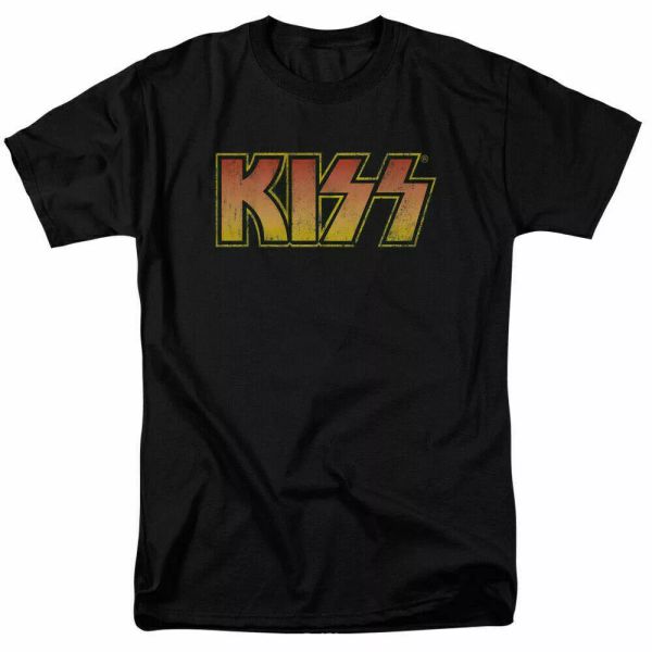 

Kiss Classic Logo T Shirt Licensed Hard Rock Heavy Metal Gene Simmons Black, White;black