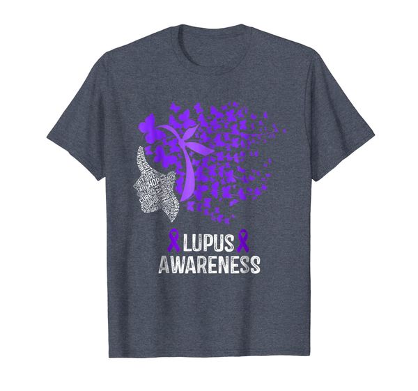 

lupus awareness shirt lupus purple butterflies tshirt, White;black