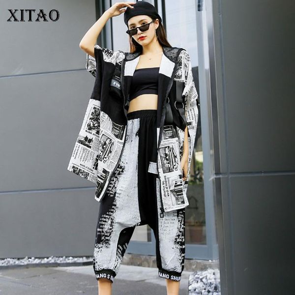 

women's blouses & shirts xitao patchwork zipper letter print pattern blouse women 2021 summer casual fashion style hooded collar clothe, White