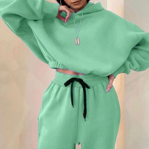 

women's two piece pants 2021 autumn set outfits tracksuit hoodies sweatshirt and sweatpants casual sports suit 2 sweatsuits for women, White