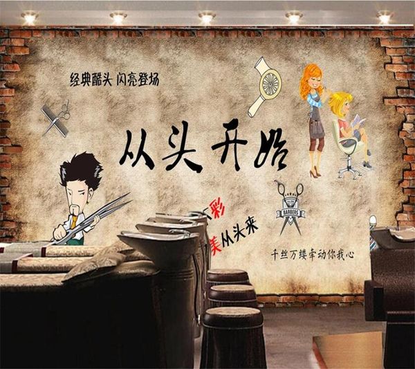 

wallpapers wellyu custom wallpaper 3d murals brick wall from scratch barber shop tooling living room bedroo wallpaperm paper