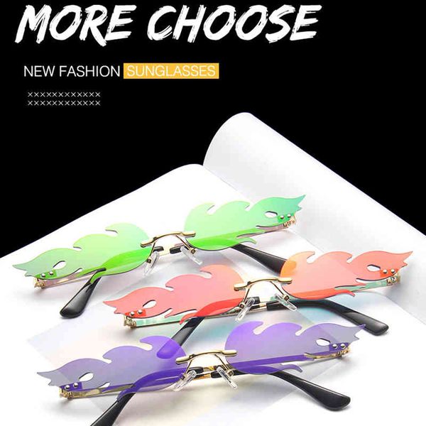 

internet celebrity recommend flame coating women sunglasses of the irregular blaze random decoration sunglasses for cosplay shows, Silver