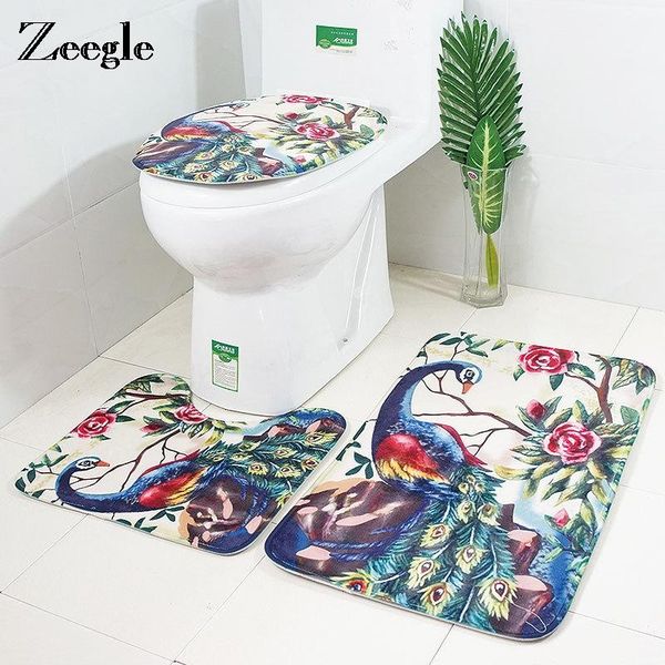 

bath mats zeegle mat toilet non-slip bathroom absorbing carpet set area floor