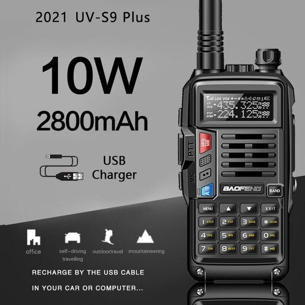 

walkie talkie baofeng uv-s9 plus powerful cb radio transceiver 10w long range portable for hunt forest upgrade