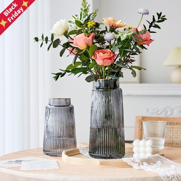 

modern glass vase table decor living room tall transparent flower decoration home gifts vases