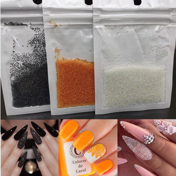 

caviar beads nails micro mini gel polish 3d nail art jewelry tip design manicure decorations 3bags/set1, Silver;gold