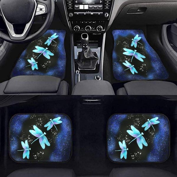 

carpets dragonfly floral design universal fit front/rear 4 piece full set carpet car suv truck floor mats doormat auto back