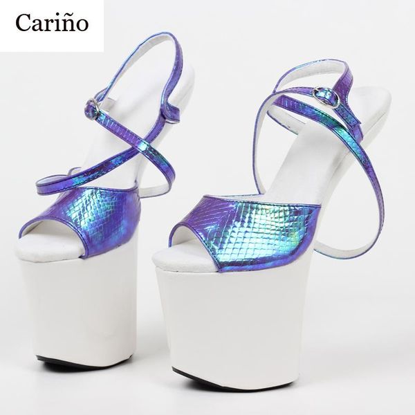 

exotic dance heelless holographic platform sandals 8 inch hoof heel fashion shoes size 36-46, Black