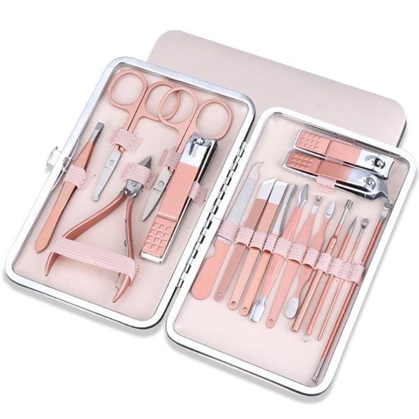 

nail art kits 7/10/12/16/18pcs travel stainless steel file fingernail grooming tool manicure set pedicure clipper kit