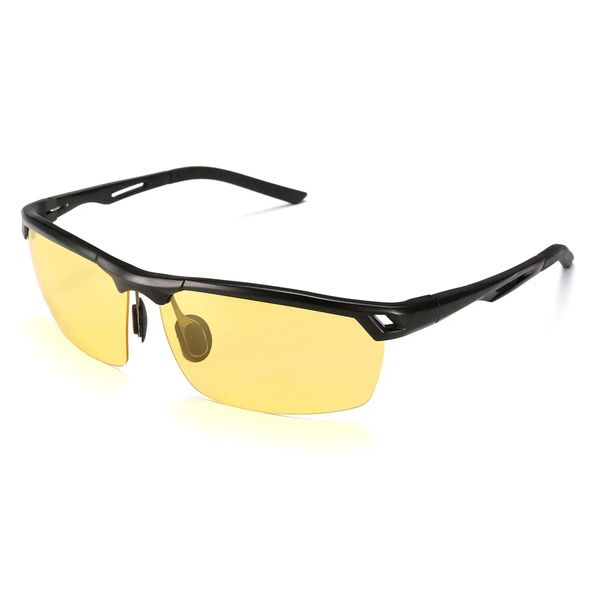 SGODDE Erkek Anti-Parlama Güneş Gözlüğü Pilot Spor Sürüş HD Gözlük Gece Görüş Güneş Gözlüğü