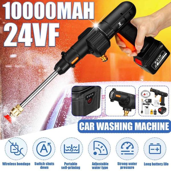 

car washer audew 24v wireless high pressure rechargeable lithium battery auto spray water cleaning gun handheld cleaner