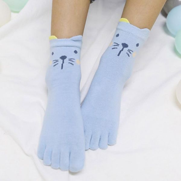 

party masks designed 1pair children animal design toe socks five finger cotton breathable polyester spring funny #529