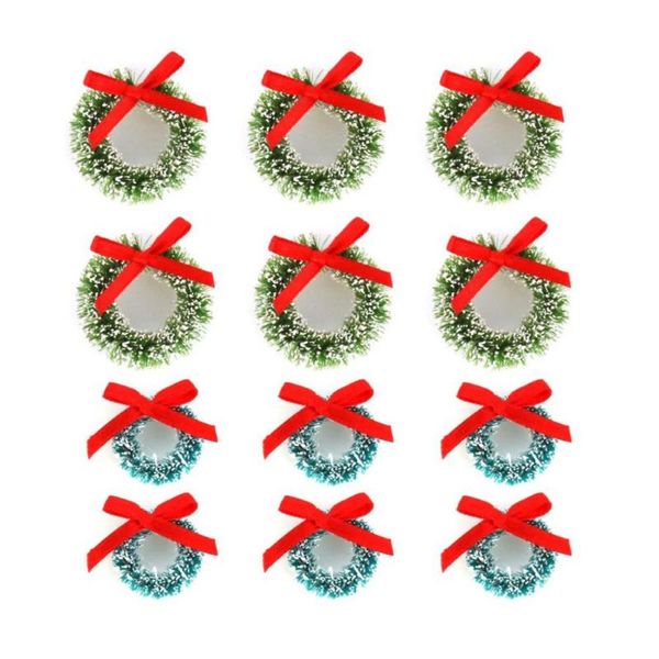

christmas decorations mini wreath wreaths 12pcs artificial tree ornament dollhouse
