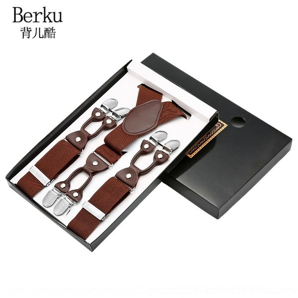 

NYm adult trousers six suspenders men's adult sling belt belt trousers men's strap clip six clip strap sling, Black;white