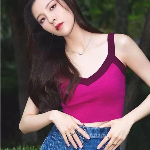 

women's tanks & camis in the summer of 2021 fashion knitted small peach vest brought european and american style, White
