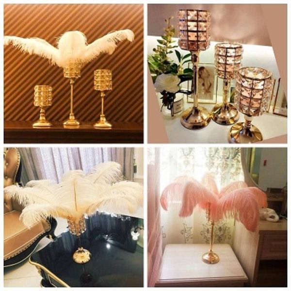 

candle holders candlelight dinner props holder decoration nordic table feather romantic wedding crystal