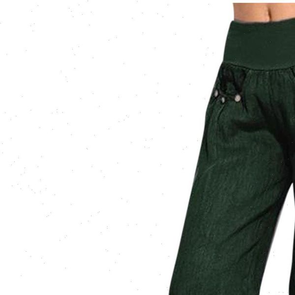 

trendy fashion solid buttons cotton womens pant and linen casual loose trouser wide leg ppantalones de mujer, Black;white