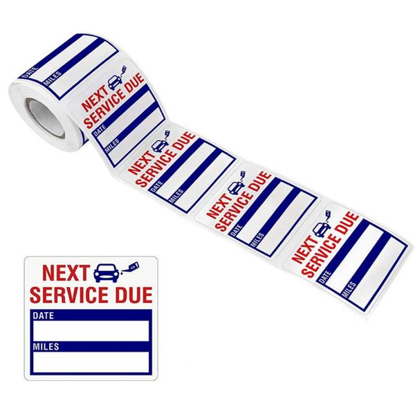 

interior decorations oil change stickers reminder service 150pcs/roll 2*2inch clear
