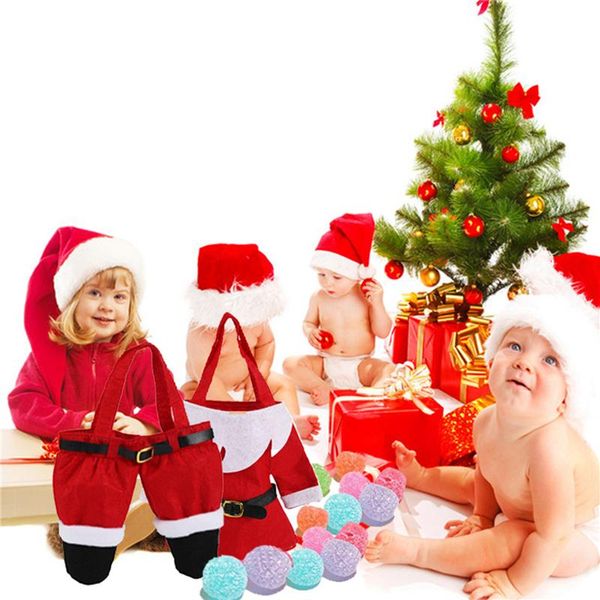 Decorações de Natal Saco de Doces Santa Claus Roupas Elf Kids Brinquedos Presentes Sacos Suportes