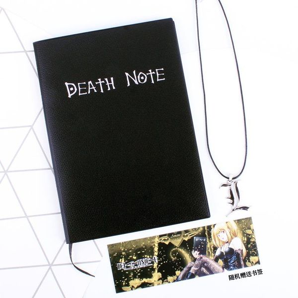 

anime death note notebook set leather diary and necklace feather pen a5 notepads, Purple;pink
