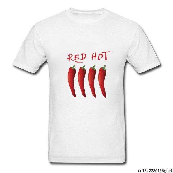 

men's t-shirts red pepper chili food design t-shirt, White;black