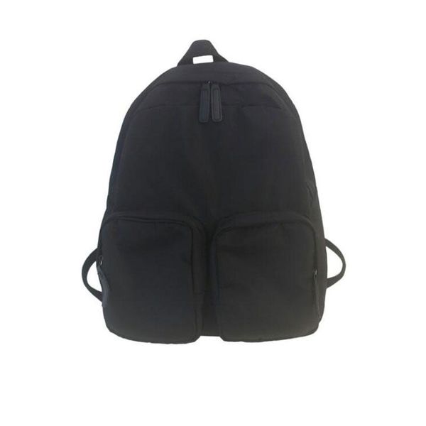 

nylon solid color large-capacity campus style student school bag men and women outdoor travel backpack