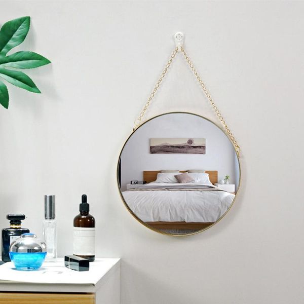 

mirrors round hanging mirror metal wall mount art toilet bathroom decor nordic style gift