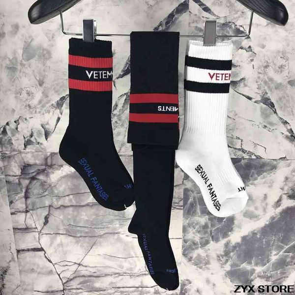 

w7 high grade women men sock luxury vetements casual cotton hiphop socks, Black